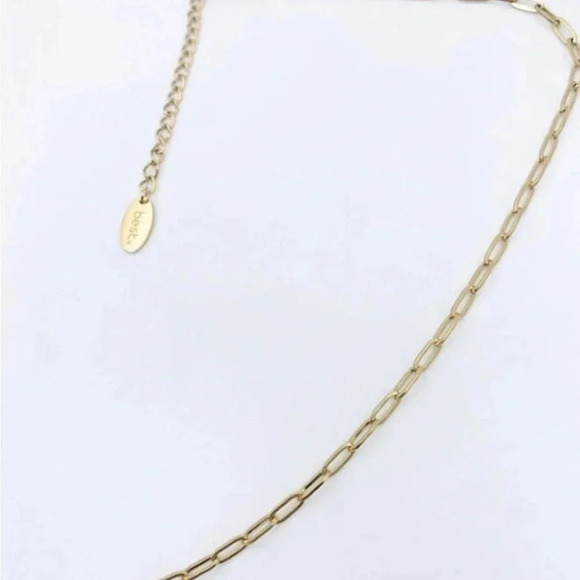 DAINTY Gold  Paper Clip Necklace 18k Gold Plated Chain Layering Necklace - Picture 2 of 5